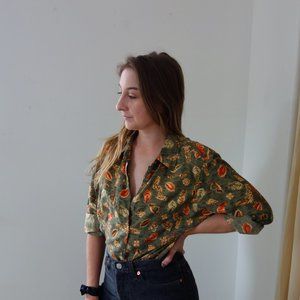 Funky Retro Disco Collared Button Up Long Sleeve